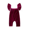 Newborn Baby Girls Velvet Romper Off Shoulder Jumpsuit Outfits Clothes Summer AU