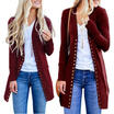 NEW WOMENS LADIES LONG SLEEVE BOYFRIEND CARDIGAN WITH POCKETS Free Return