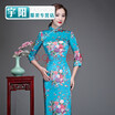 Qipao spring&autumn Qipao skirt old mother dress improve middle length middle sleeve seven points big code wedding dress