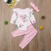 Newborn Infant Baby Girl Floral Clothes Romper Pants Leggings Headband Outfit