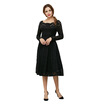 Elegant Long Sleeve Slash Neck Hollow Out Lace Dress for Women