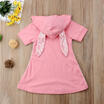 Summer Toddler Baby Girl Clothes Princess Party Prom Rabbit Ear Hooded Dress