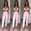 UK Womens High Waist Paperbag Trousers Ladies Party Cigaratte Pants Size 6-14