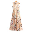 Open Back Slit Floral Print Sleeveless Dress