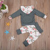 Floral Newborn Baby Boy Girl Hooded Tops Long Pants Leggings Clothes Outfit Set