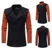 Fashion Men Long Coat Lapel Jacket Outerwear Casual Formal Coats Clothes Winter