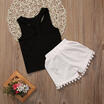 Summer Baby Kids Girl Tank Vest TopSequin Shorts Pants Outfits Clothes Set 1-5T