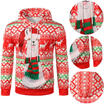 UK Womens Mens Hooded Christmas 3D Print Hoodies Unisex Sweatshirt Pullover Tops