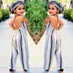 UK Newborn Kids Baby Girl Halter Sleeveless Stripe Romper Sunsuit Clothes Outfit