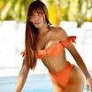 New Women Cute Bikini Sets Off Shoulder Thong Swimwear Sexy Bra Bathing Suits