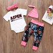 4P Newborn Baby Girls Outfit Clothes Romper Jumpsuit Bodysuit Pants Hat Headband