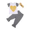 UK Fashion 3PCs Clothes Toddler Kids Baby Girl T-shirt TopsPants Summer Outfit