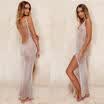Women Boho Sarong Lace Maxi Bikini Cover Up Beach Long Chiffon Backless Dress