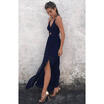 Womens Maxi Long Dress Holiday Summer Evening Party Beach Slit Spilt Sundress