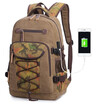 New washed canvas bag usb-printed middle school bag retro mens shoulder computer backpack