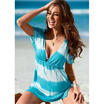 Women Sexy Deep V Neck Bathing Suit Bikini Cover Up Swimwear Summer Beach Dress