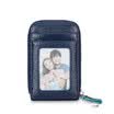 Mens Wallet Genuine Leather Credit Card Holder RFID Blocking Zipper Thin Pocket