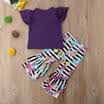 2PCS Toddler Girls Kids Ruffle T-Shirt Floral Pants Leggings Outfits Clothes