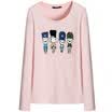 Semir Women&39s round neck cartoon printed cotton long-sleeved T-shirt Korean version of the shirt 19316010906 in the flower gray M