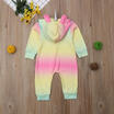 AU Unicorn Horn Infant Baby Boy Girl Hooded Romper Jumpsuit Kids Clothes Outfit