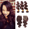 Hot Sale 99j Brazilian Hair With Closure Red Wine Brazilian Body Wave With Closure Human Hair Bundles With Closure