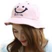 MSEK WMZ160500 lady fisherman hat Harajuku embroidery smile face English bowl cap pink