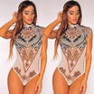 Womens Turtleneck Bodysuit Leotard Bodycon Bandage Jumpsuit Romper Top Blouse