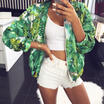 US Womens Fashion Floral Slim Blazer Suit Ladies Casual Short Outerwear Jackets