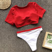 UK Womens Crop Top Bikini Set Swimsuit Thong Bathing Suit Swimwear Beachwear