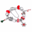 Pandora Style 2018 Snowflake Charm Bracelet For Women DIY Crystal Beads fit Bracelets & Bangles Jewelry Christmas Gift