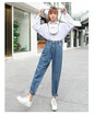 Winter jeans Korean version of gray baggy look thin&pile thickening nine - point straight pants