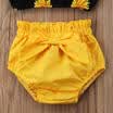 Summer Toddler Baby Kids Girls Sunflower Tops Bowknot Shorts 2Pcs Outfits Sets