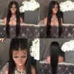 Brazilian Silky Straight Lace Front Human Hair Wigs 130 Density Glueless Lace Front Wig with Baby Hair&Natural HairLine