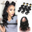 Unprocessed 360 Lace Frontal With Bundles Malaysian Virgin Hair Body Wave 4Pcs Lot Human Hair Wefts 360 Lace Band With Baby Hair