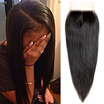 Virgin Indian Hair Closures Straight Lace Closure With Baby Hairs Lace Closure Bleached Knots Free Part