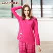 Han Cai HACAI pajamas women&39s long-sleeved modal thin female home clothing suit rose powder 180105 XXL