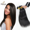 Lady Focus Brazilian Virgin Hair Bundles Straight Human Hair Weaves 3Pcs Lot Natural Black Unprocessed 9A Hair Extensions