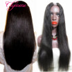 Clymene Hair Long Human Hair U Part Wigs Light Yaki Straight Middle Part Virgin Brazilian UPart Wig For Black Women