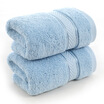 According to Cleansing 1610 cotton satin thickened towel blue face towel 2 pieces 36 76cm 140g