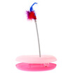 dogstory funny cat turntable with toys with spring feathers bells bowls blue