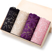 Beauty lazy ladies underwear sexy lace waist cotton crotch underwear female 4 loaded black color purple pink L code