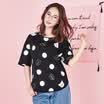Semir Lady Cute Paddle Round Collar T-Shirt Top Shirt Korean version 19017010204 White Black T