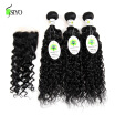 7a Malaysian Curly Hair With Closure Unprocessed Malaysian Water Wave With Closure Virgin Human Hair Lace Closure with Bundles