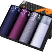 Playboy Mens Underwear Ice Silk Breathable Mesh Waist Youth Panties Mens Boxer Shorts 4 Pieces Black Black Blue Dark Gray Combination L