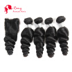 CZ Hair Brazilian Loose wave Hair with Closure Unprocessed Virgin Human Hair 4pcs Weft with 1pc Free Part Lace closure Natural Col