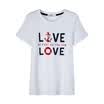 Semir T-shirt short-sleeved T-shirt female round neck shirt embroidery printing students 12216000011 bleached M