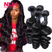 NLW 10A Brazilian virgin human hair 4 bundles Loose wave hair extensions