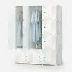 Jingdong supermarket Kou Si simple wardrobe adult plastic composite resin wardrobe simple modern assembly double bedroom folding storage 12 door 6 grid 2 hanging