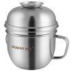 Golden Key GOLDEN KEY stainless steel Japanese multi-purpose fast food cup 14cm multi-storey cafeteria fast food box two students lunch box lunch box GK-B140