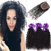 Human Hair Products With Closure Kinky Curly Virgin Hair With Closure 8A Brazilian Virgin Human Hair 34 Bundles With Closure